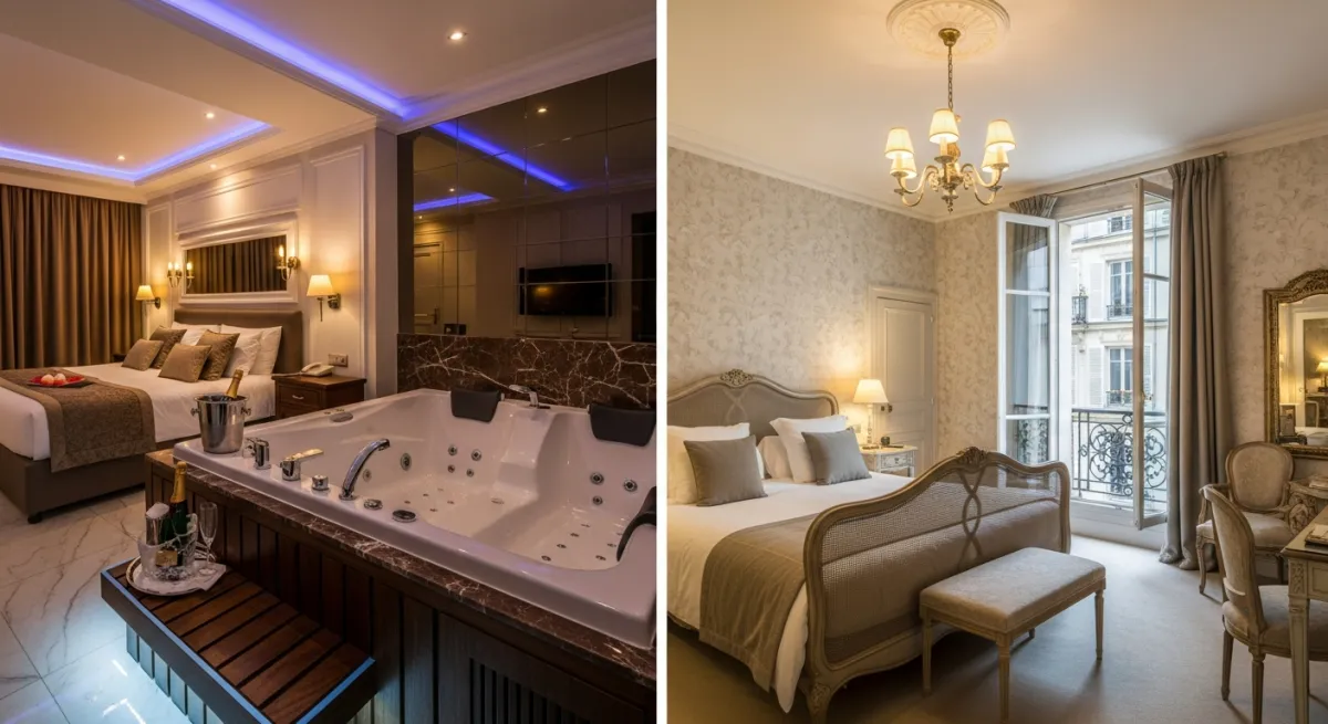 Love room vs hotel de charme : quelles differences et que choisir ?