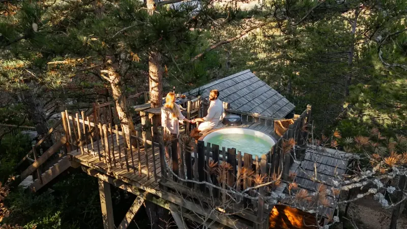 Cabane dans les arbres avec jacuzzi privatif - Épine Vinette, photo 8