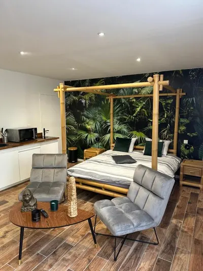 Jungle room - Spa privatif - Rouen, love room à Sotteville-lès-Rouen
