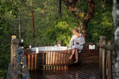 Cabane dans les arbres avec jacuzzi privatif - Bois d'Arambe, photo 2